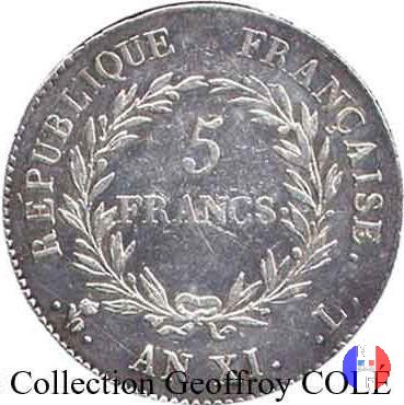 5 franchi Bonaparte 1803 (Bayonne)