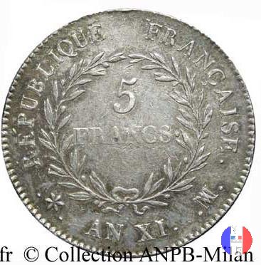 5 franchi Bonaparte 1803 (Marsiglia)