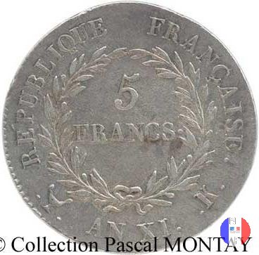 5 franchi Bonaparte 1803 (Bordeaux)