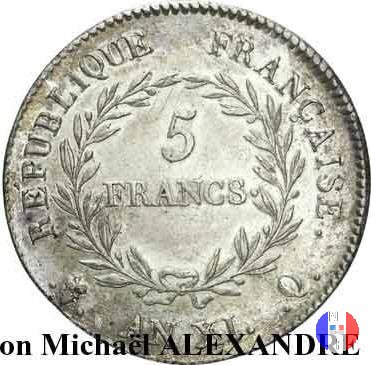 5 franchi Bonaparte 1803 (Perpignan)