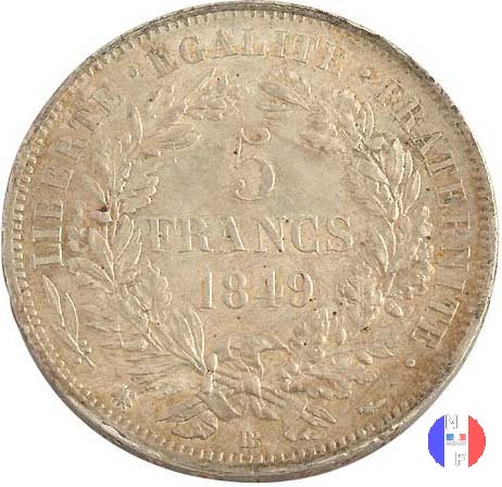 5 franchi Cerere 1849 (Strasburgo)