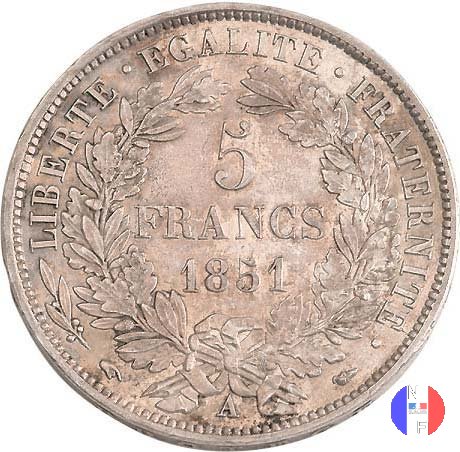 5 franchi Cerere 1851 (Parigi)