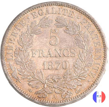 5 franchi Cerere - con legenda 1870 (Parigi)