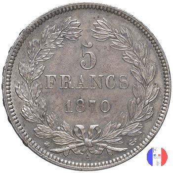 5 franchi Cerere - senza legenda 1870 (Parigi)