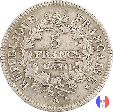 5 franchi Ercole 1802-1803 (Parigi)