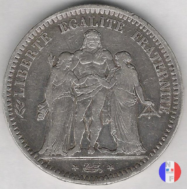 5 franchi Ercole 1848 (Strasburgo)