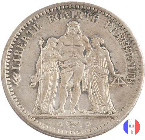 5 franchi Ercole 1848 (Lione)