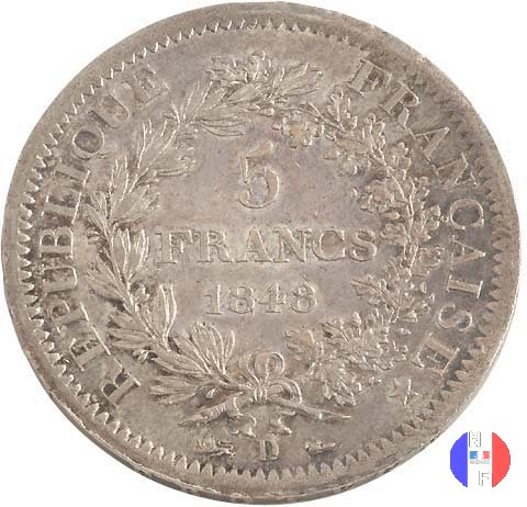 5 franchi Ercole 1848 (Lione)