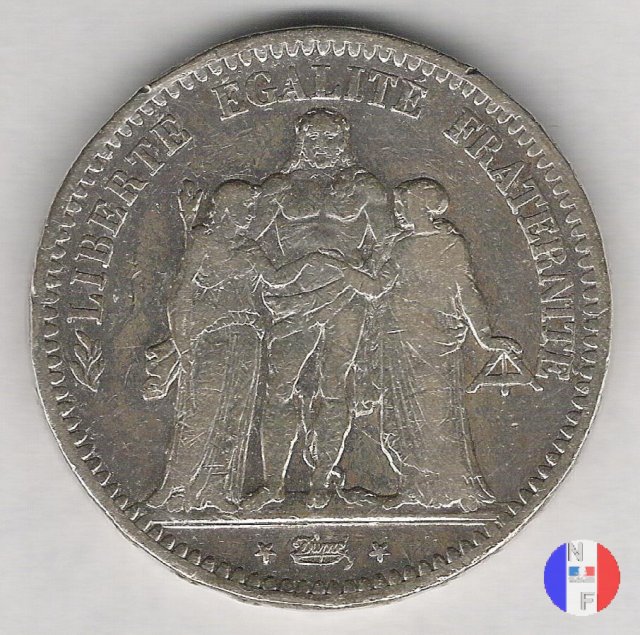 5 franchi Ercole 1849 (Parigi)