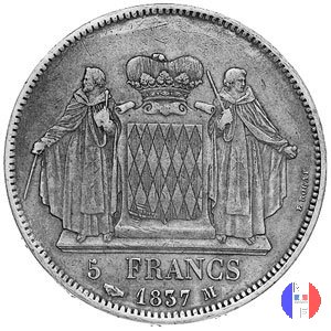 5 franchi 1837 (Montecarlo)