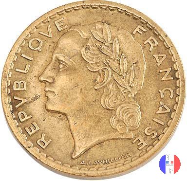 5 franchi - bronzo-alluminio 1947 (Parigi)