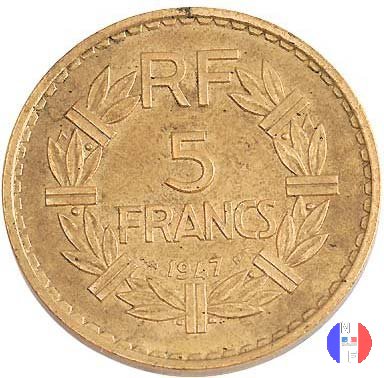 5 franchi - bronzo-alluminio 1947 (Parigi)