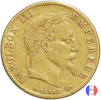 5 franchi oro - testa laureata 1865 (Strasburgo)