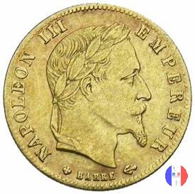 5 franchi oro - testa laureata 1868 (Strasburgo)