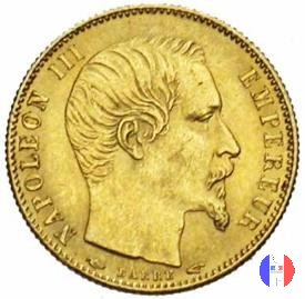 5 franchi oro - testa nuda, piccolo modulo 1854 (Parigi)