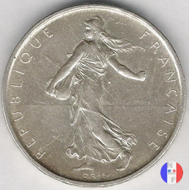 5 franchi seminatrice - argento 1964 (Parigi)