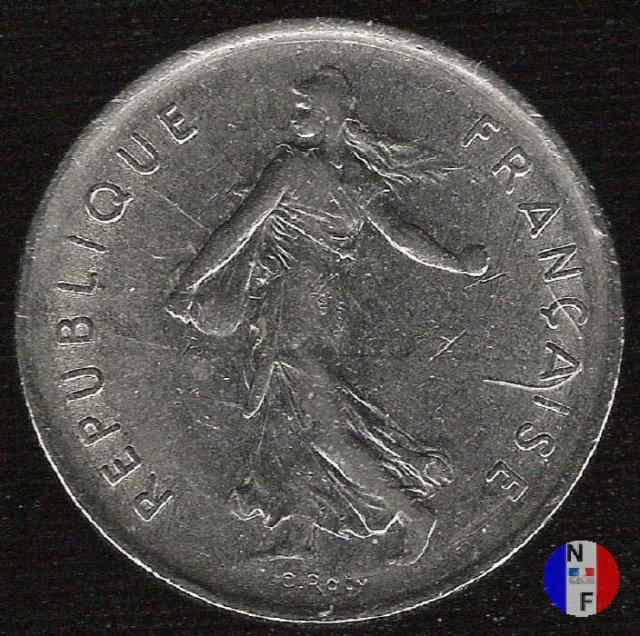 5 franchi seminatrice - cupronickel 1970 (Parigi)