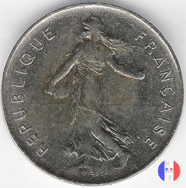 5 franchi seminatrice - cupronickel 1974 (Pessac)
