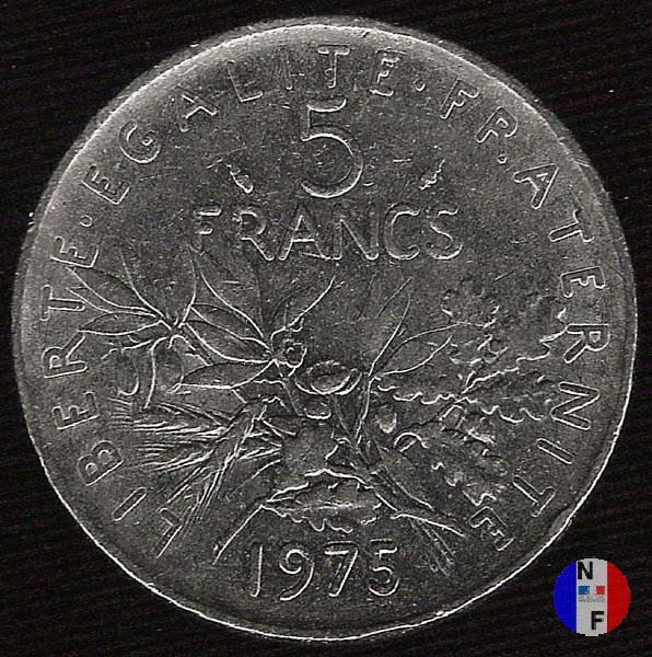 5 franchi seminatrice - cupronickel 1975 (Pessac)