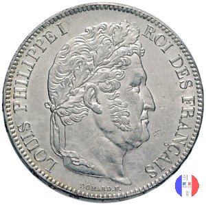 5 franchi - testa coronata 1833 (Parigi)