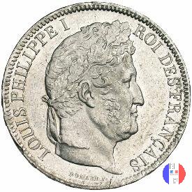 5 franchi - testa coronata 1831 (Parigi)