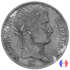 5 franchi - testa laureata, tipo Empire 1809 (Torino)