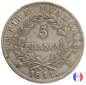 5 franchi - testa laureata, tipo Empire 1811 (Torino)