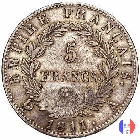 5 franchi - testa laureata, tipo Empire 1811 (Parigi)