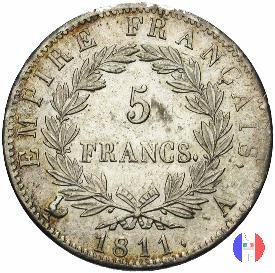 5 franchi - testa laureata, tipo Empire 1811 (Parigi)