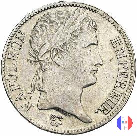 5 franchi - testa laureata, tipo Empire 1812 (Perpignan)