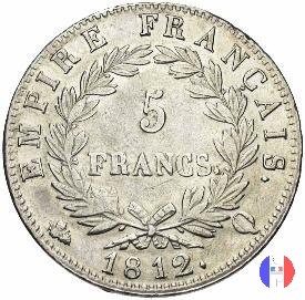 5 franchi - testa laureata, tipo Empire 1812 (Perpignan)