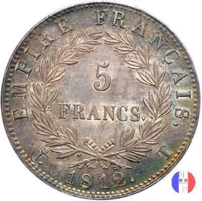 5 franchi - testa laureata, tipo Empire 1812 (Nantes)