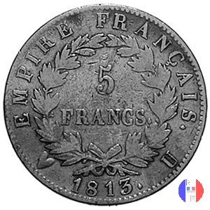 5 franchi - testa laureata, tipo Empire 1813 (Torino)