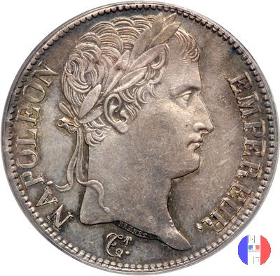 5 franchi - testa laureata, tipo Empire 1813 (Rouen)