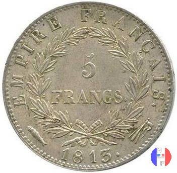 5 franchi - testa laureata, tipo Empire 1813 (Utrecht)