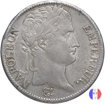 5 franchi - testa laureata, tipo Republique 1808 (Lilla)