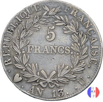 5 franchi - testa nuda 1804-1805 (Torino)