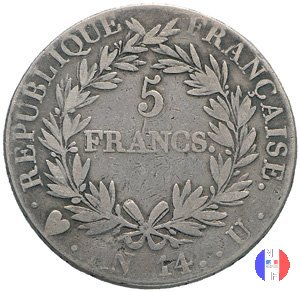 5 franchi - testa nuda 1805 (Torino)