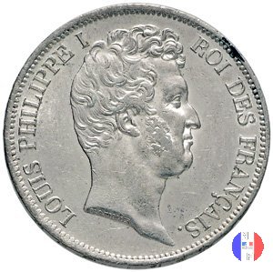 5 franchi - testa nuda 1831 (Lilla)