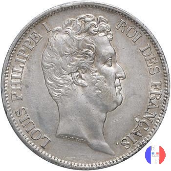 5 franchi - testa nuda 1831 (Lilla)