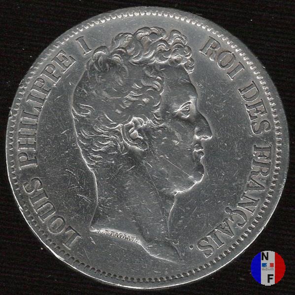 5 franchi - testa nuda 1831 (Parigi)