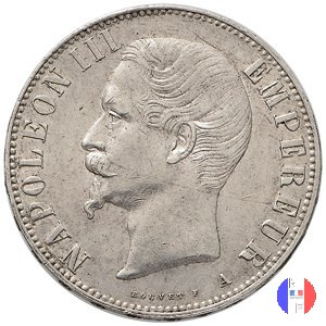 5 franchi - testa nuda 1855 (Parigi)