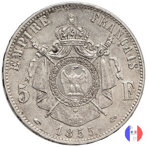 5 franchi - testa nuda 1855 (Parigi)