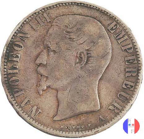 5 franchi - testa nuda 1858 (Parigi)