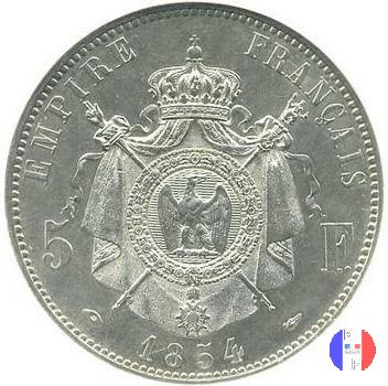 5 franchi - testa nuda 1854 (Parigi)