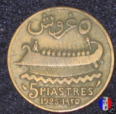 5 piastre - II tipo 1925 (Parigi)