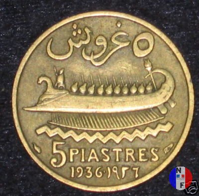 5 piastre - II tipo 1936 (Parigi)