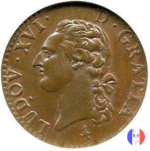 6 deniers (2 liard o 1/2 sol) 1783 (Parigi)