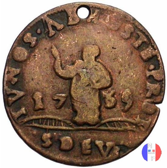 8 denari (dardenna) 1735 (Montecarlo)