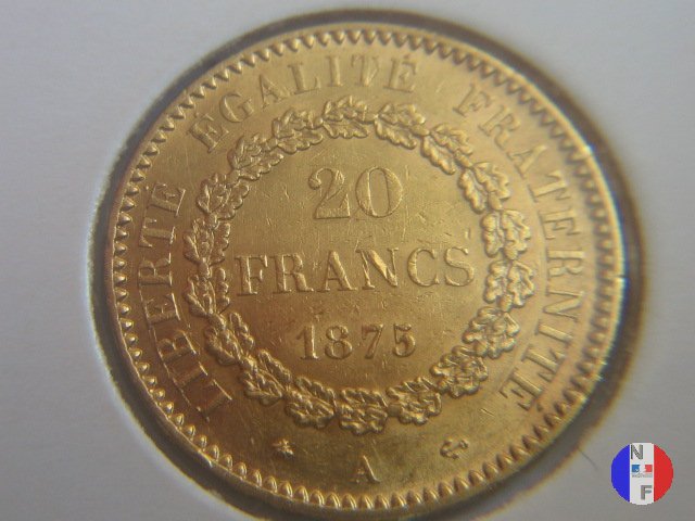 20 franchi Genio 1875 (Parigi)